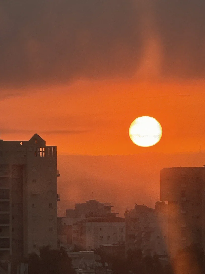 Sunset over Tel Aviv from Tony's window