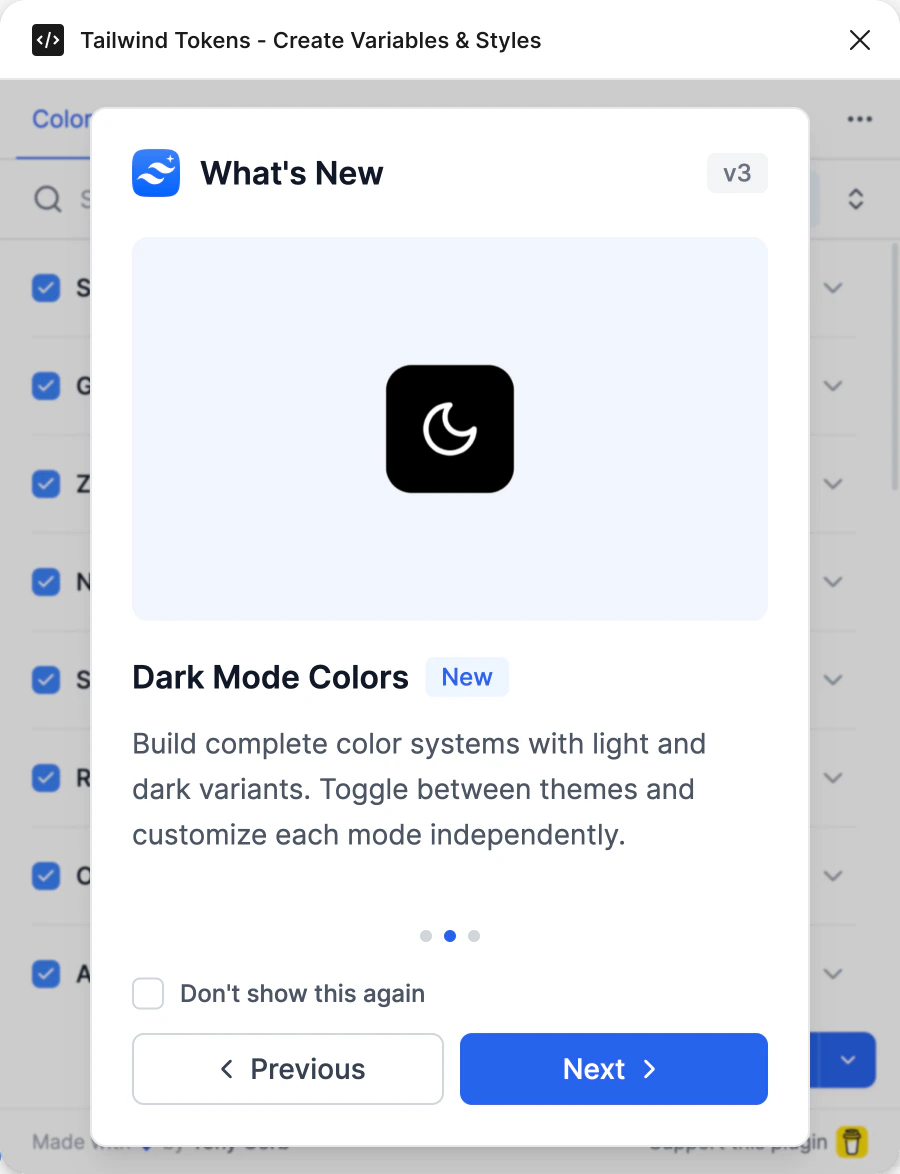 What's New, November 2025, slide 2: Dark Mode Colors, light and dark variants for every colour